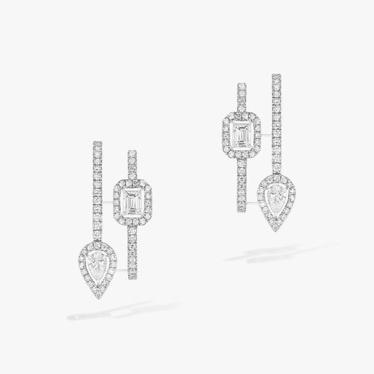 [Eterna Jewels]CREOLEN MY TWIN 2 REIHEN SILBER DIAMANT OHRRINGE