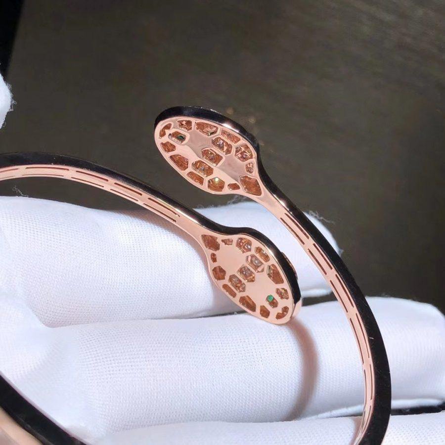 [Eterna Jewels]SERPENTI ARMREIF ROSÉGOLD MALACHIT DIAMANT DOPPELSCHLANGE