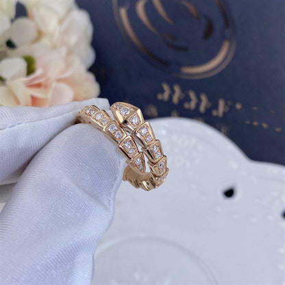 [Eterna Jewels]SERPENTI RING ROSÉGOLD DIAMANT PFLASTERUNG 4MM