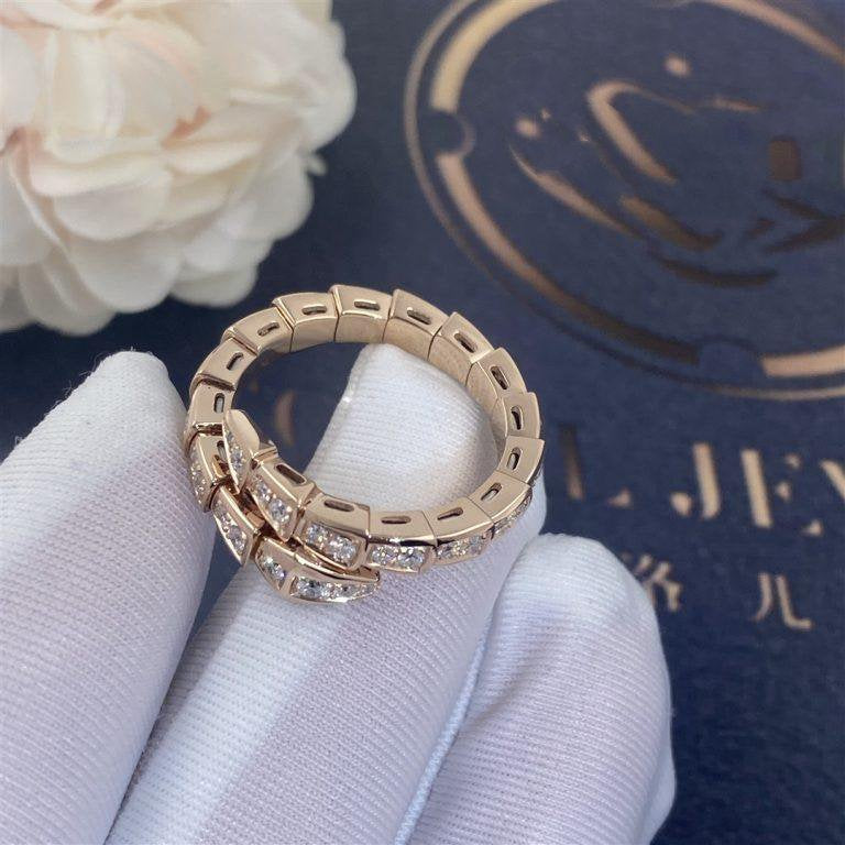 [Eterna Jewels]SERPENTI RING ROSÉGOLD DIAMANT PFLASTERUNG 4MM