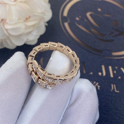 [Eterna Jewels]SERPENTI RING ROSÉGOLD DIAMANT PFLASTERUNG 4MM