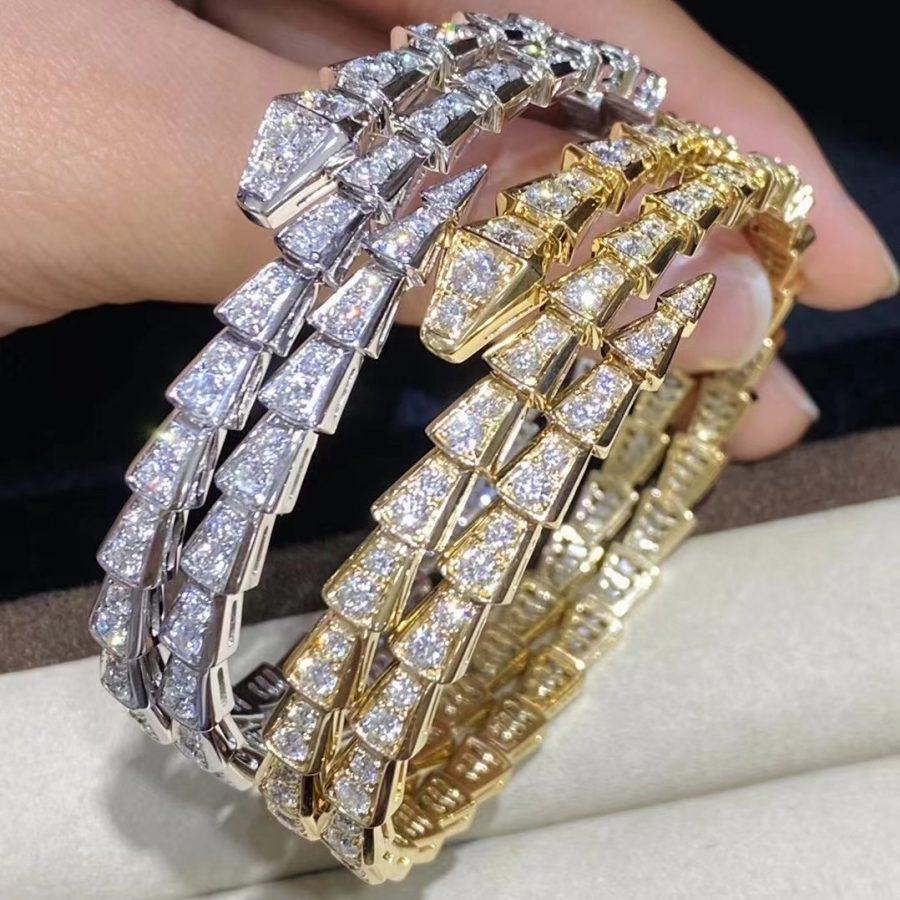 [Eterna Jewels]SCHLANGENARMBAND GOLD DIAMANT DOPPELREIHIG