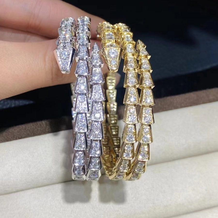 [Eterna Jewels]SCHLANGENARMBAND GOLD DIAMANT DOPPELREIHIG