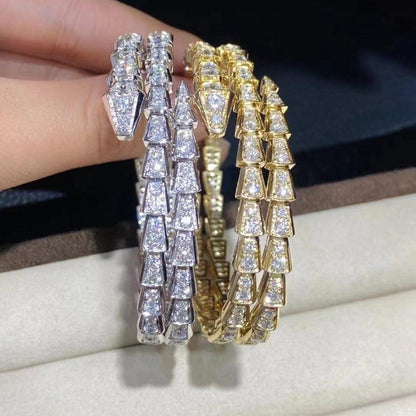 [Eterna Jewels]SCHLANGENARMBAND GOLD DIAMANT DOPPELREIHIG