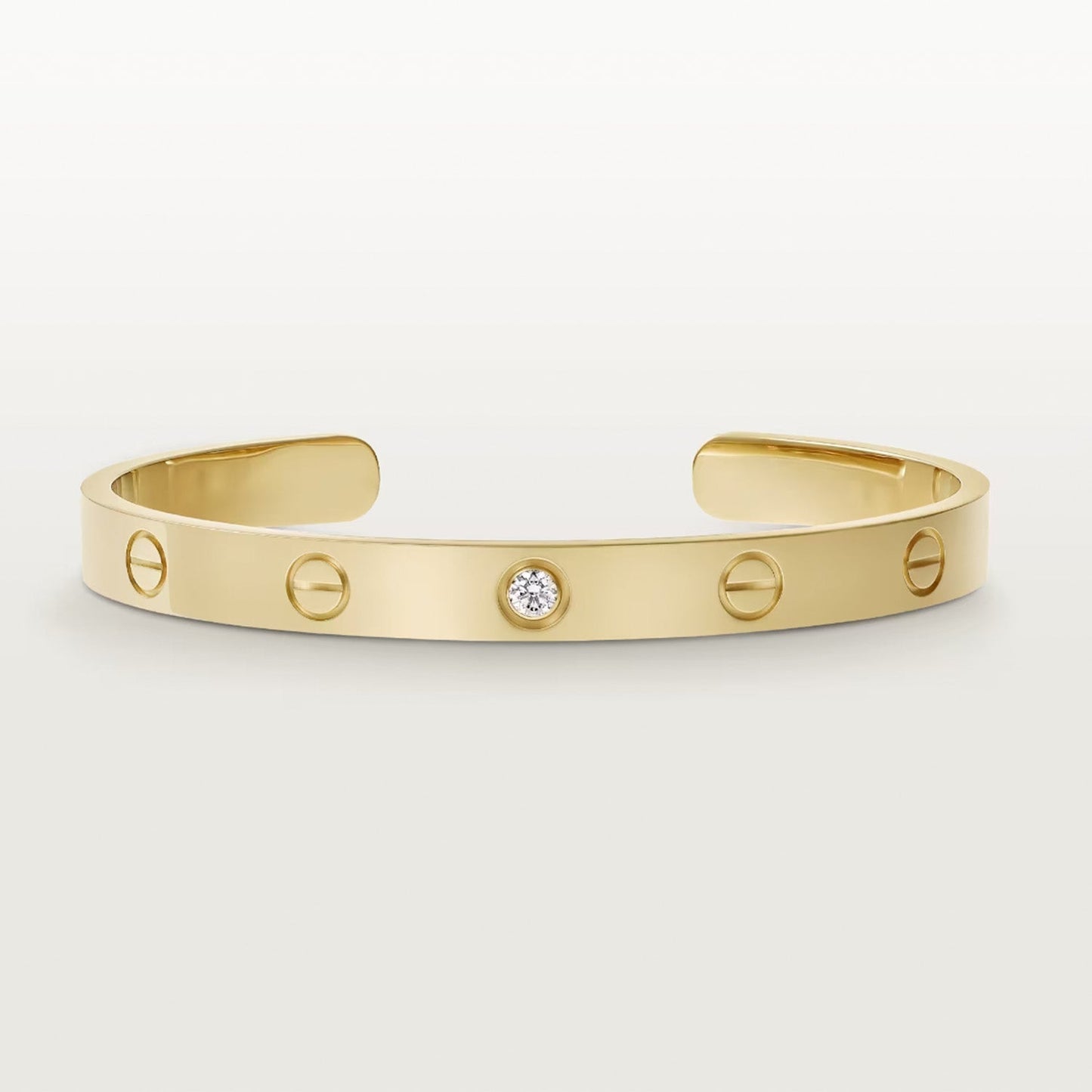 [Eterna Jewels]LOVE BRACELET 6.1MM 1 DIAMOND OPEN CUFF