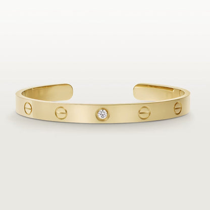[Eterna Jewels]LOVE BRACELET 6.1MM 1 DIAMOND OPEN CUFF