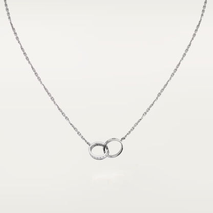 [Eterna Jewels]LOVE DOUBLE RING HALF DIAMOND NECKLACE