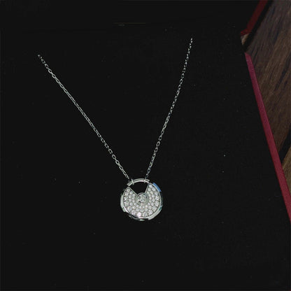 [Eterna Jewels]AMULETTE SILVER FULL DIAMOND NECKLACE
