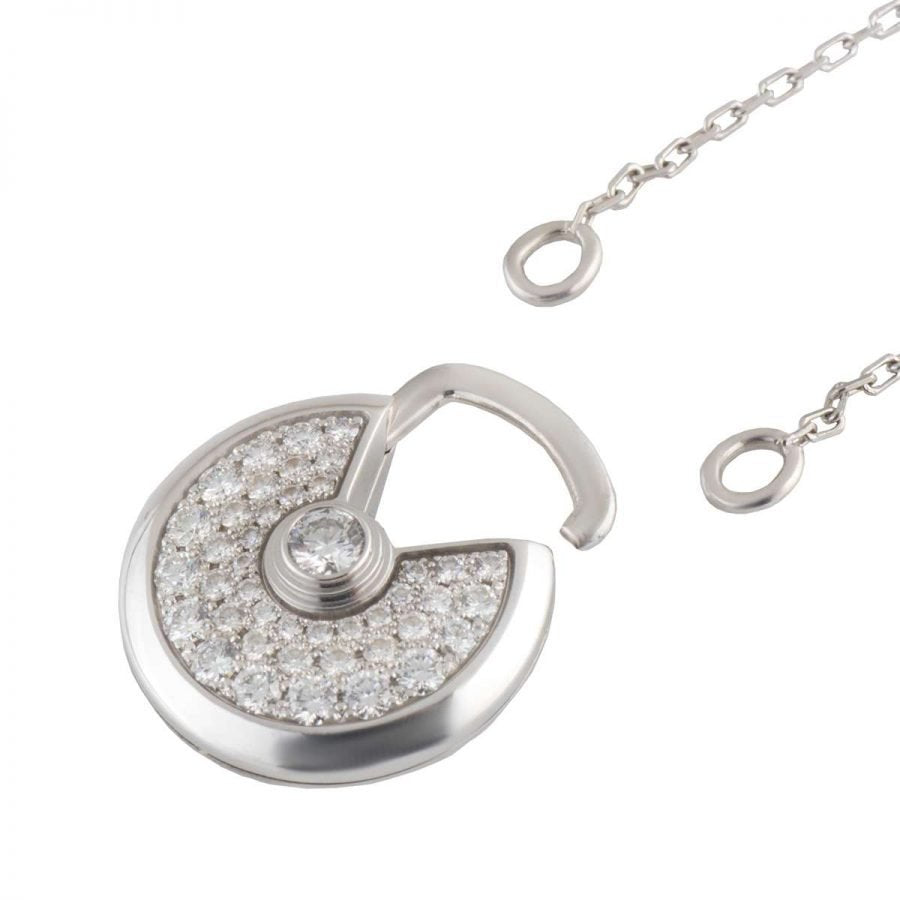 [Eterna Jewels]AMULETTE SILBER HALSKETTE VOLL MIT DIAMANTEN