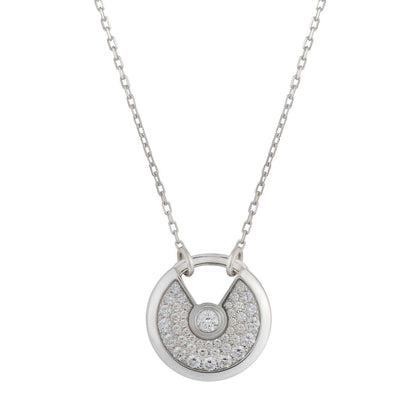 [Eterna Jewels]AMULETTE SILVER FULL DIAMOND NECKLACE