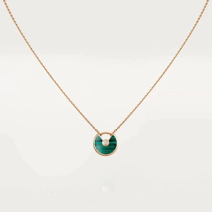 [Eterna Jewels]AMULETTE ROSE GOLD MALACHITE NECKLACE