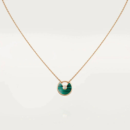 [Eterna Jewels]AMULETTE ROSE GOLD MALACHITE NECKLACE