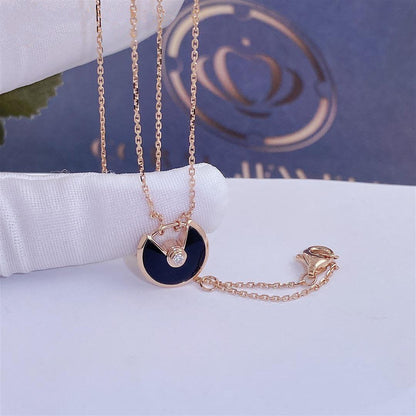 [Eterna Jewels]HALSKETTE AMULETTE ROSEGOLD ONYX
