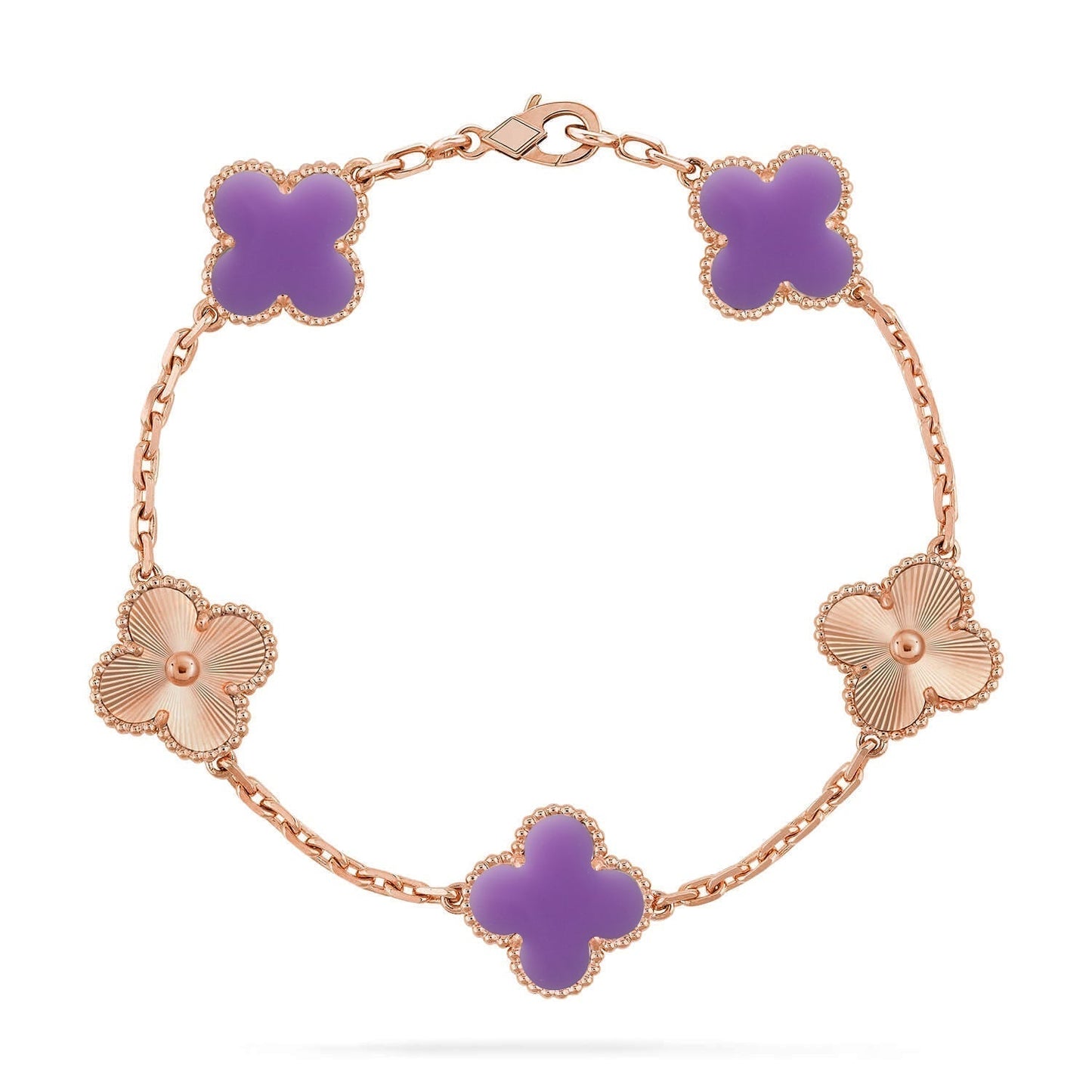 [Eterna Jewels]KLEEBKATTEN ARMBAND KOLLEKTION MIT 5 MOTIVEN IN HELLVIOLETT