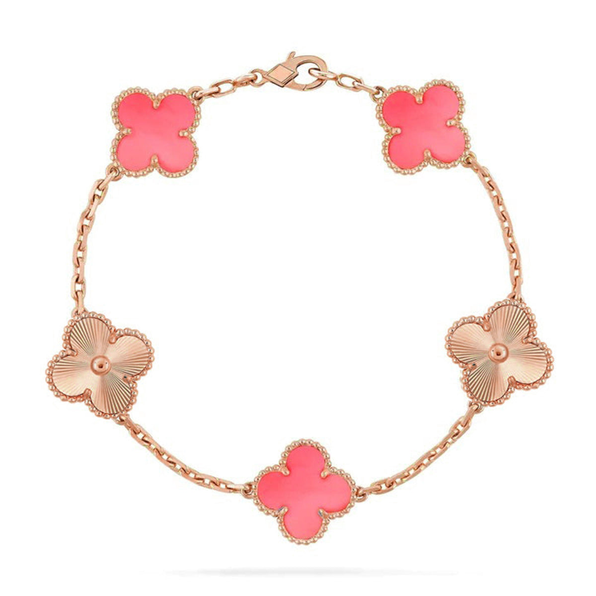 [Eterna Jewels] KLEEBATT 5 MOTIVE ROSA PERLMUTT-ARMBAND KOLLEKTION