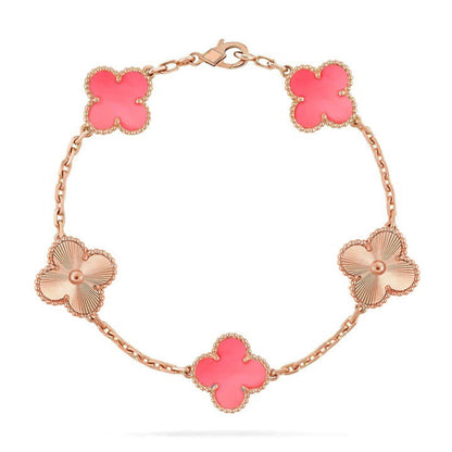 [Eterna Jewels] KLEEBATT 5 MOTIVE ROSA PERLMUTT-ARMBAND KOLLEKTION