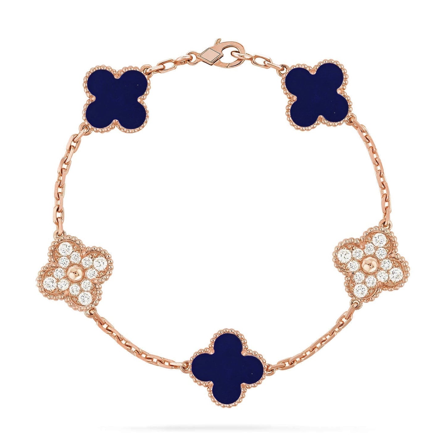 [Eterna Jewels]KLEEBKATTEN-ARMBAND MIT 5 MOTIVEN AUS LAPISLAZULI KOLLEKTION