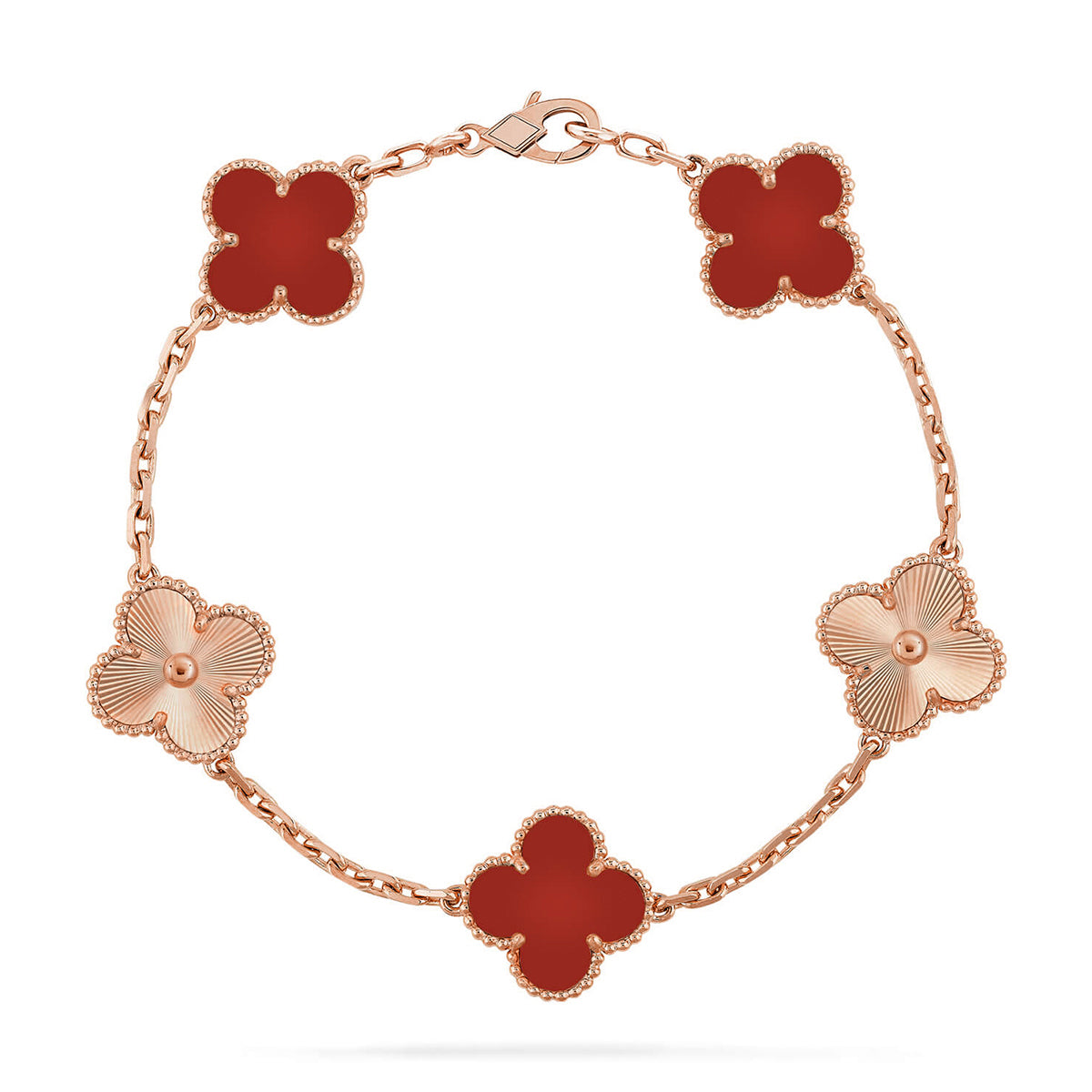 [Eterna Jewels] KLEEBRIEF 5 MOTIV ROTER KORNEOL-ARMBANDKOLLEKTION