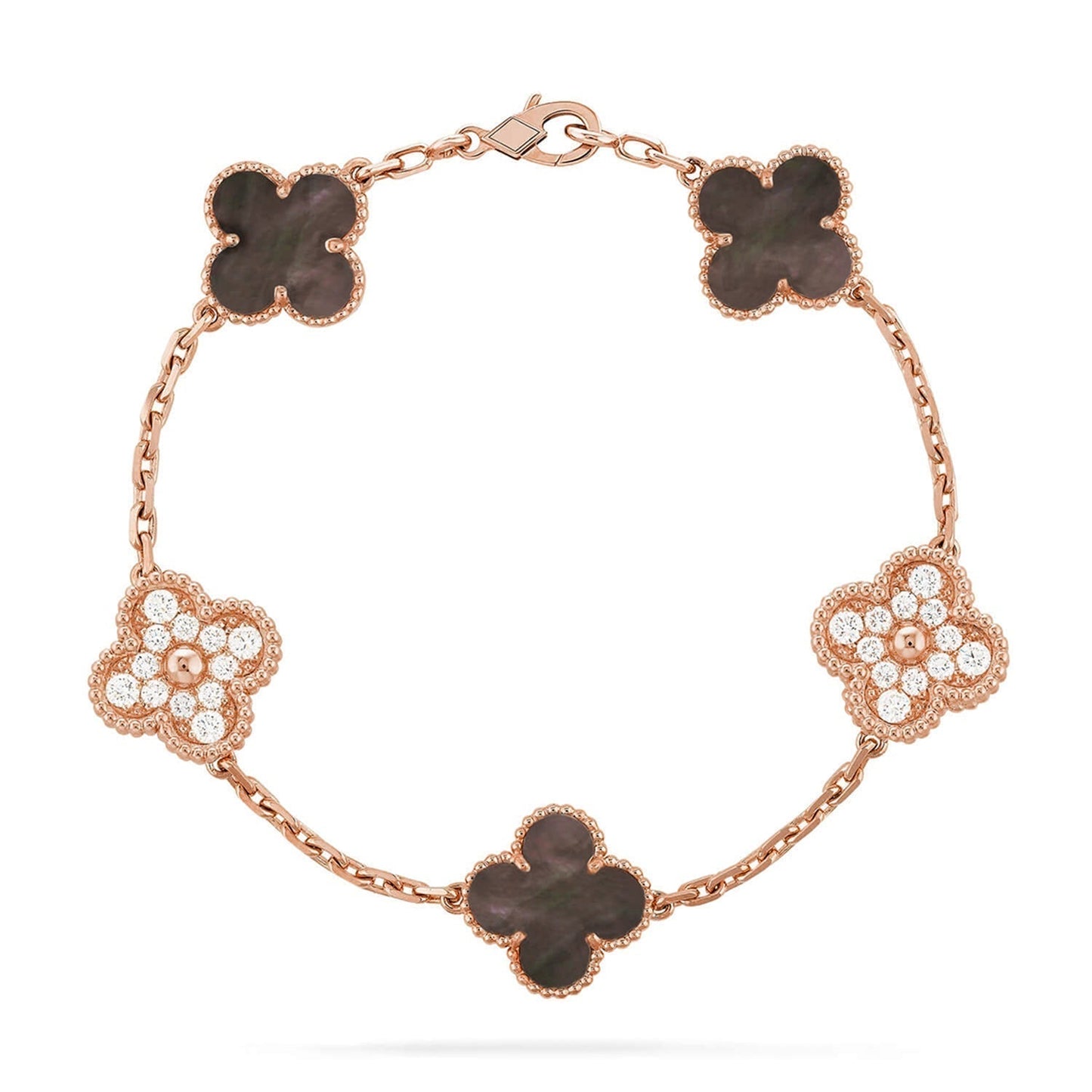 [Eterna Jewels] CLOVER 5 MOTIV GRAUES PERLMUTT-ARMBAND KOLLEKTION