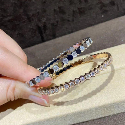 [Eterna Jewels]ビーラブゴールドブレスレット フルダイヤモンド