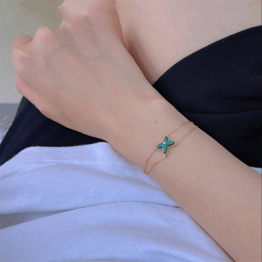 [Eterna Jewels]JEUX ARMBAND MALACHIT ROTGOLD 1 DIAMANT