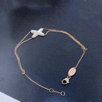 [エテルナ ジュエルズ]JEUX ブレスレット ホワイト マザーオブパール ピンクゴールド 1ダイヤモンド