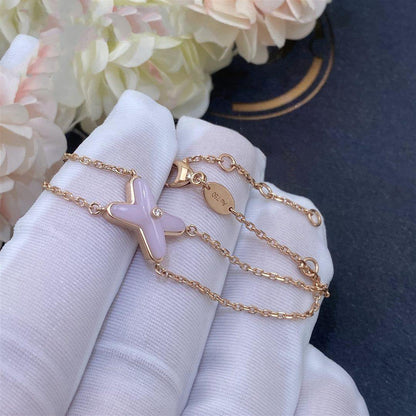 [Eterna Jewels]JEUX ARMBAND ROSA PERLMUTT ROSÉGOLD 1 DIAMANT