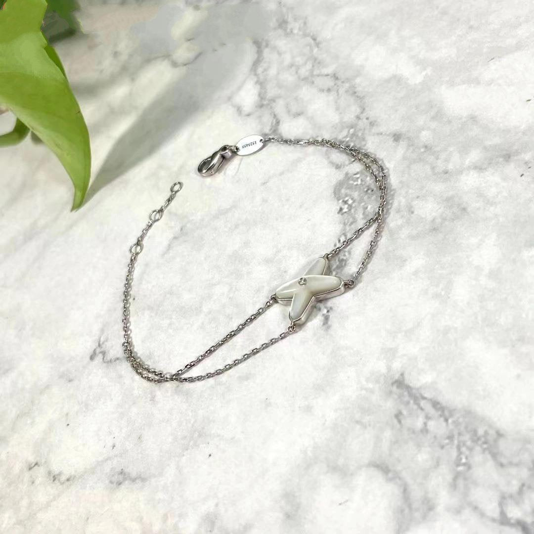 [Eterna Jewels]JEUX ARMBAND WEISS MOP SILBER 1 DIAMANT