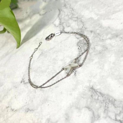 [Eterna Jewels]JEUX ARMBAND WEISS MOP SILBER 1 DIAMANT