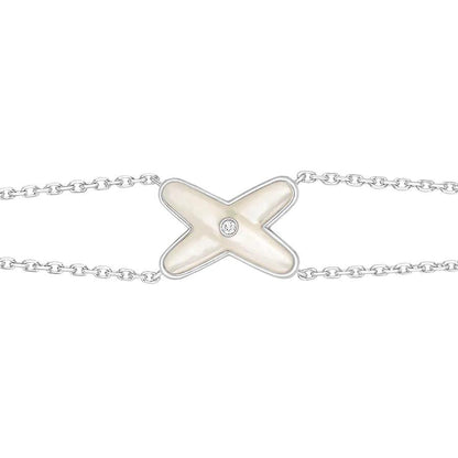 [Eterna Jewels]JEUX ARMBAND WEISS MOP SILBER 1 DIAMANT