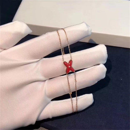[Eterna Jewels]JEUX ARMBAND CARNELIAN PINK GOLD 1 DIAMOND