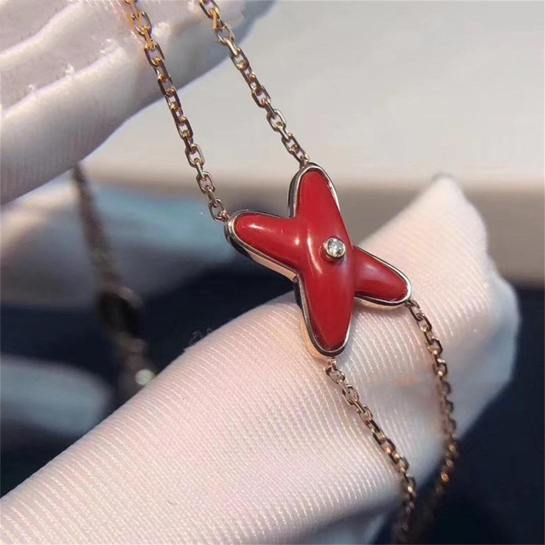 [Eterna Jewels]JEUX ARMBAND CARNELIAN PINK GOLD 1 DIAMOND