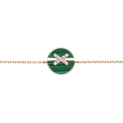 [Eterna Jewels]マラカイト ピンクゴールド ダイヤモンドブレスレット