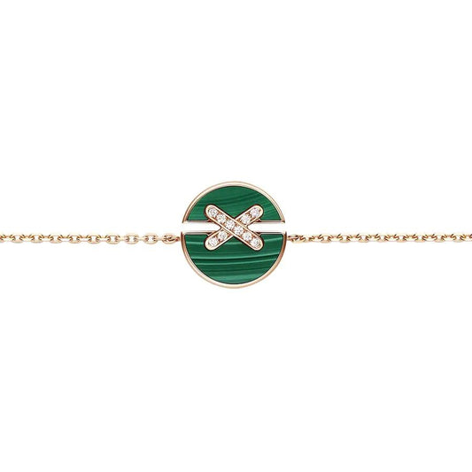 [Eterna Jewels]マラカイト ピンクゴールド ダイヤモンドブレスレット
