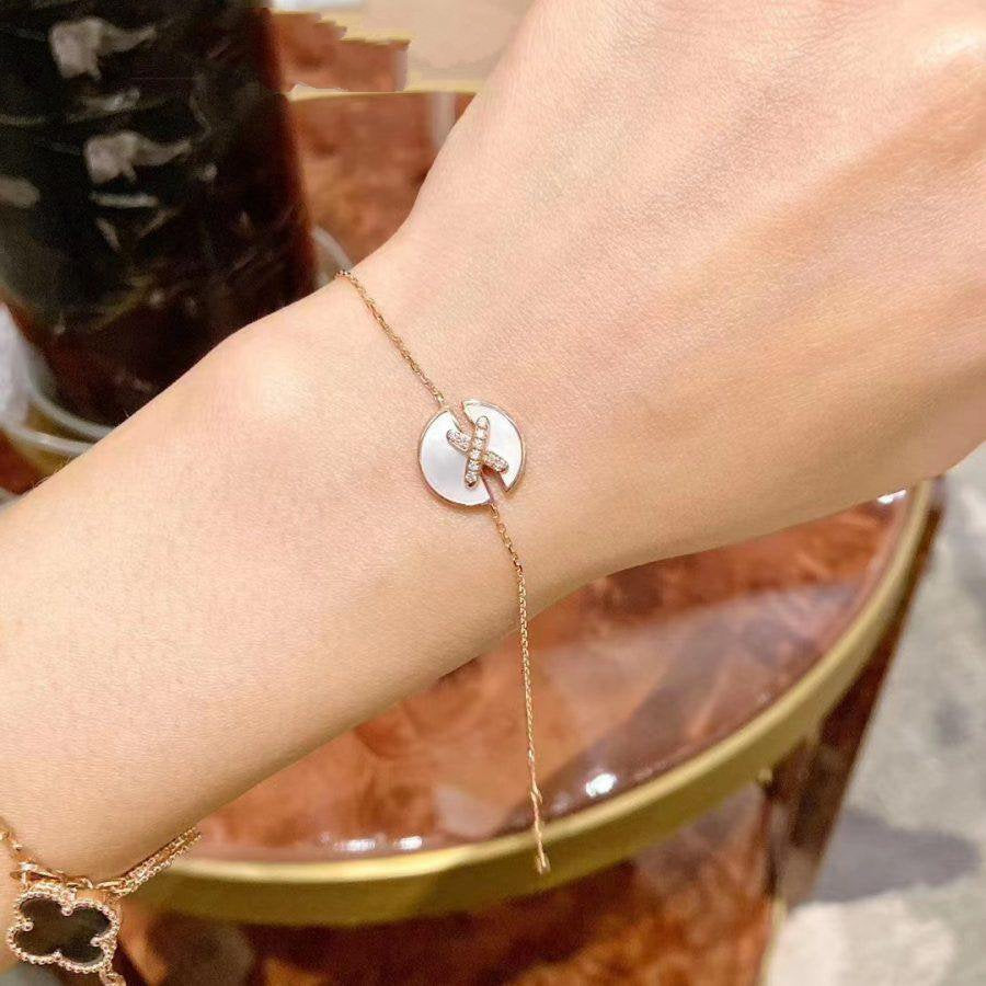 [Eterna Jewels]ARMBAND-SETS PERLMUTT ROSÉGOLD DIAMANTEN