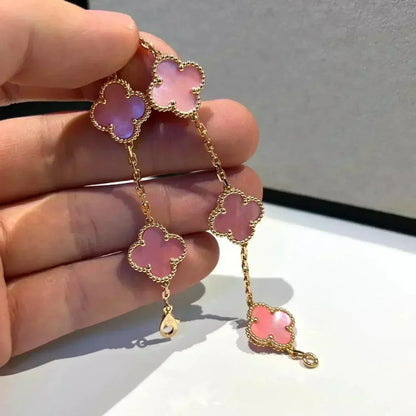 [Eterna Jewels] KLEEBATT 5 MOTIVE ROSA PERLMUTT-ARMBAND KOLLEKTION