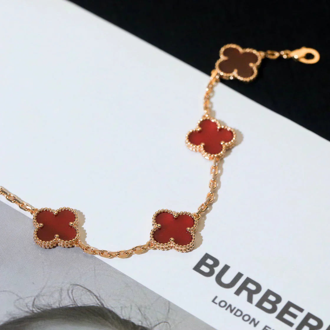 [Eterna Jewels] KLEEBRIEF 5 MOTIV ROTER KORNEOL-ARMBANDKOLLEKTION