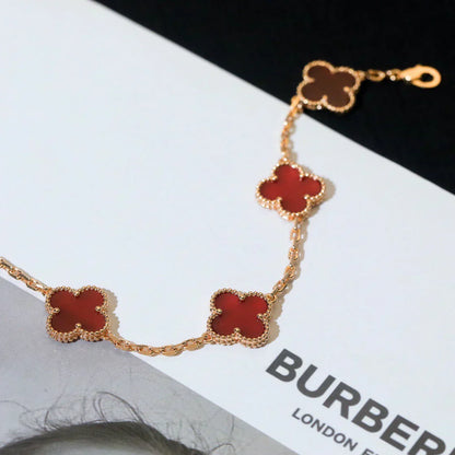 [Eterna Jewels] KLEEBRIEF 5 MOTIV ROTER KORNEOL-ARMBANDKOLLEKTION