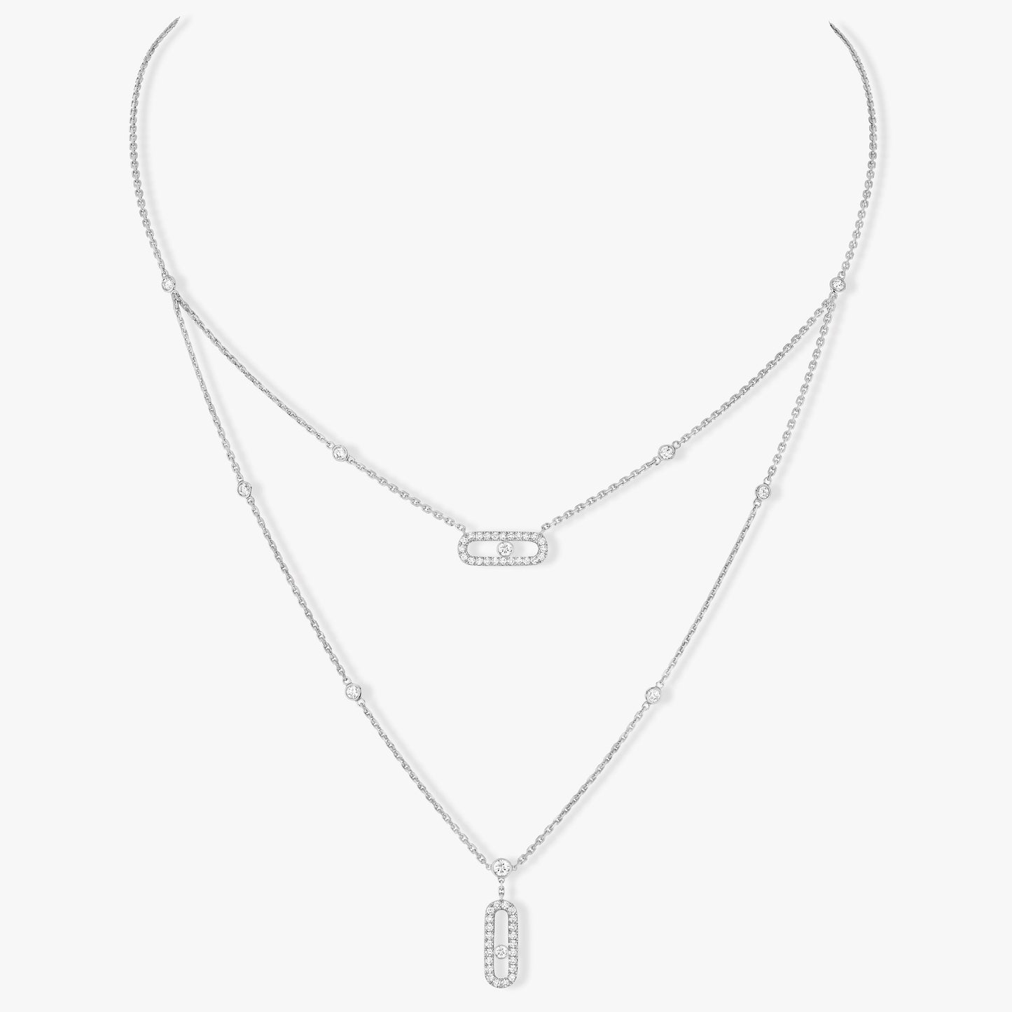 [Eterna Jewels]HALSKEKETTE MIT 2 REIHE DIAMANTEN