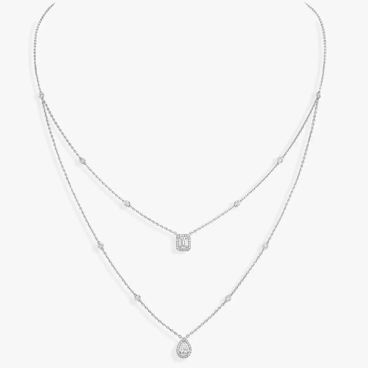 [Eterna Jewels]Diamant-Halskette My Twin 2 Reihen