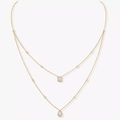 [Eterna Jewels]Diamant-Halskette My Twin 2 Reihen