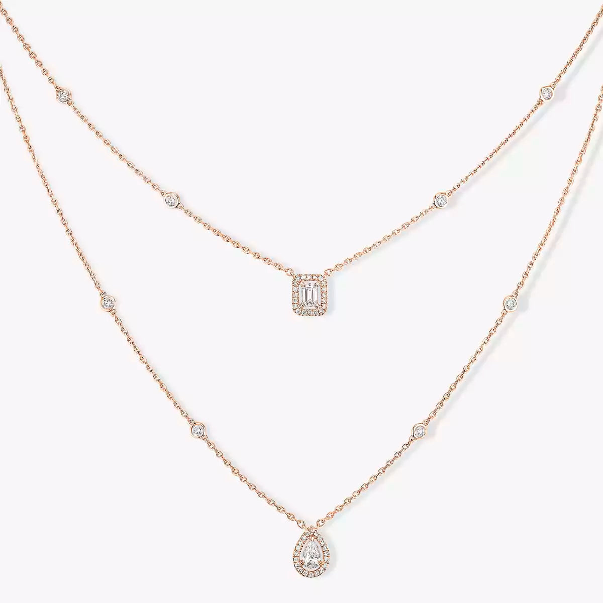 [Eterna Jewels]Diamant-Halskette My Twin 2 Reihen