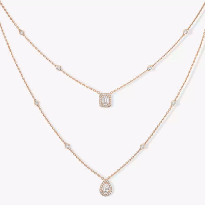 [Eterna Jewels]Diamant-Halskette My Twin 2 Reihen