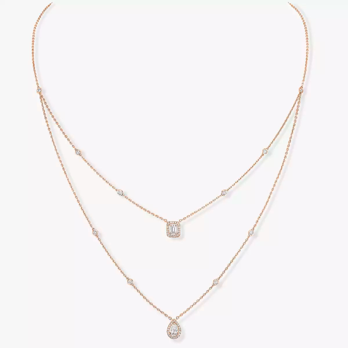 [Eterna Jewels]Diamant-Halskette My Twin 2 Reihen