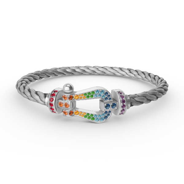 [Eterna Jewels]GROSSES HORSESHOE FARBDIA-ARMBAND SILBER