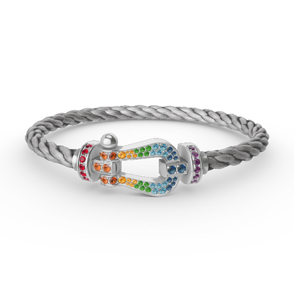 [Eterna Jewels]GROSSES HORSESHOE FARBDIA-ARMBAND SILBER