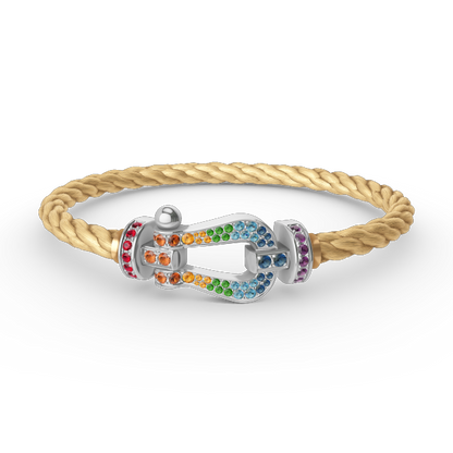 [Eterna Jewels]GROSSES HORSESHOE FARBDIA-ARMBAND SILBER