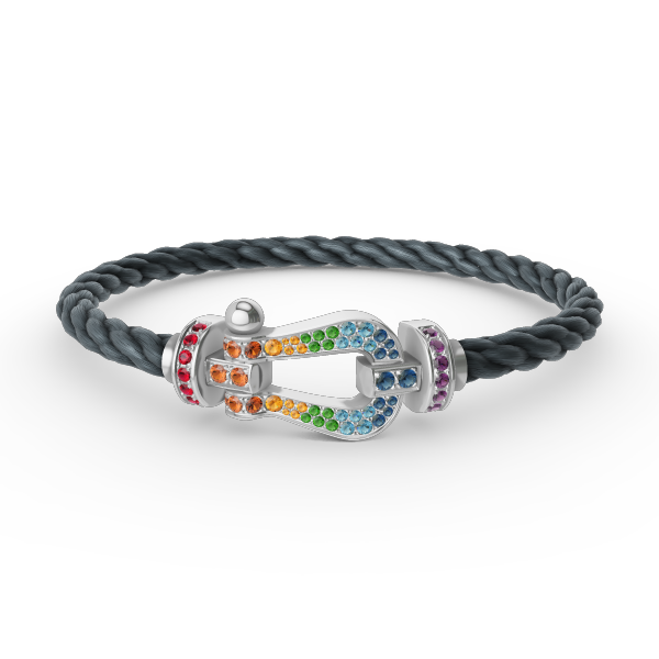 [Eterna Jewels]GROSSES HORSESHOE FARBDIA-ARMBAND SILBER