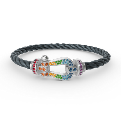 [Eterna Jewels]GROSSES HORSESHOE FARBDIA-ARMBAND SILBER