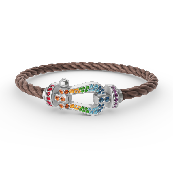 [Eterna Jewels]GROSSES HORSESHOE FARBDIA-ARMBAND SILBER